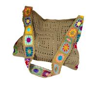 LOVIVER Sac fourre-Tout en Crochet, Sac à bandoulière décontracté pour Femme, idéal pour Le Travail, la Rue, l'été ou l'extérieur, Kaki