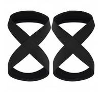 LOVIVER Sangle de Musculation Sangle Poignet Bande Lifting Strap Poignée Rembourrée Fibre Tressée Solide Verrouillage Barre Sécurisé Confort Prolongé Adaptée, Noir
