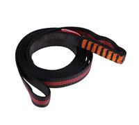 LOVIVER Sangle d'escalade Harnais Alpinisme Plat Sangle Polyester Couture Robuste Absorption Faible Adaptée à La Spéléologie Courses en Montagne Sports de Ple, Rouge, 120cm