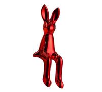 LOVIVER Sculpture décorative lapin assis, figurine de lapin robuste, statue d'animal moderne et créative pour salon ou bibliothèque, Rouge