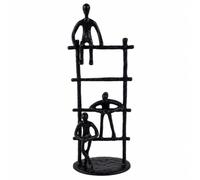 LOVIVER Sculpture en Alliage Figures Humaines Échelle Noir Ornement Table Base Stable Épuré Décoration Sculpturale lon pr Chambre, S 9cmx6cmx26cm