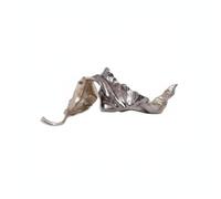 LOVIVER Sculpture Feuille Aluminium Plateau Décoratif Centre de Table Objet d'Ornement Style Contemporain Aspect Texturé Raffiné Adaptée à Tables Basses, 58.5x26x17cm