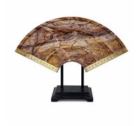 LOVIVER Sculpture Moderne en Marbre Statue Figurine Ornement Design sur Socle Rectangulaire de avec Style Galerie Suitable pour, 363 80 270mm, Éventail en Marbre Rouge