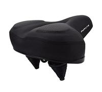 LOVIVER Selle Vélo Extra Large avec Coussin de Mousse Silicone Gel Siège de Remplacement Rembourré à Ressort Assise Creusée Ventilée Surface Résistante à L'Ea, Noir Gel
