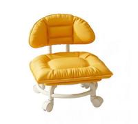 LOVIVER Siège d'apprentissage pour Enfant Chaise Roulante Tabouret Ergonomique Fauteuil avec Dossier Coussins Épais Déplacement, Petit, Orange + roulettes Pivotantes Silencieuses