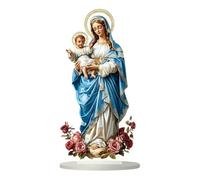 LOVIVER Signe de la Sainte Marie avec l'enfant jésus, décoration de la maison, ornement de table chrétien 2D, signe religieux pour chambre à coucher, bureau,