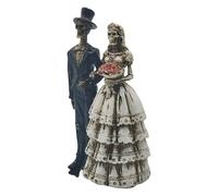 LOVIVER Statue de couple squelette d'Halloween en résine, figurine artisanale, cadeau d'anniversaire, ornement de collection, sculpture pour bureau, Debout