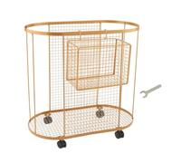 LOVIVER Support de Rangement pour Tapis, Panier pour équipement D'entraînement, Salle de Sport à Domicile, pour Kettlebells et Haltères, Or