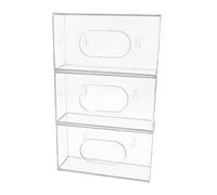 LOVIVER Support Mural Transparent et de Qualité Supérieure pour Boîte à Gants Jetables, Distributeur Robuste et Multifonctionnel pour Gants Jetables en PETG, Conteneur Facile à Installer, 3 Pièces