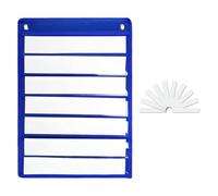 LOVIVER Tableau de lecture de poche 7 rangées avec 10 cartes effaçables à sec Outil d'apprentissage Accessoire pour alphabet Nombre Cartes de grammaire, Bleu