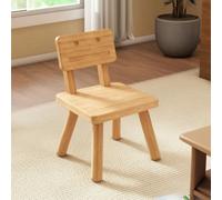LOVIVER Tabouret Bas en Bois Massif Tabouret Enfant Tabouret Chaussage Tabouret Empilable Forme Animée Caoutchouc Résistant Texture Surface Lissée Style, Bois Naturel