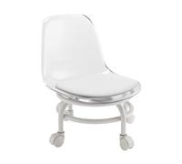 LOVIVER Tabouret Bas Roulant à Roulettes Avec Dossier, Siège Pivotant à 360°, Clair