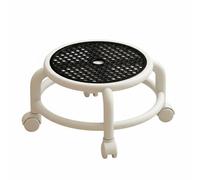 LOVIVER Tabouret Enfant Rotatif Tabouret Roulant Siège Pivotant Tabouret Bas Tabouret Compact en Plastique Robuste Déplacement Facile à Quatre Roues Adapté, Noir Nuit