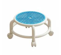 LOVIVER Tabouret Enfant Rotatif Tabouret Roulant Siège Pivotant Tabouret Bas Tabouret Compact en Plastique Robuste Déplacement Facile à Quatre Roues Adapté, Bleu Ciel