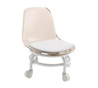 LOVIVER Tabouret Roulant, Siège Bas à Roulettes avec Dossier Pivotant à 360° pour Le Nettoyage et Les Exercices, Brun