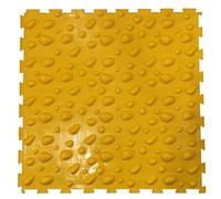 LOVIVER Tapis de Massage pour Enfants Tapis de Réflexologie Coussin Sensoriel Dalle Modulable Plaque Texturée en Silicone Soulagement des Pieds Entraînement, Jaune Pierre, 48cm