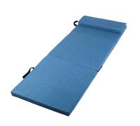 LOVIVER Tapis de Repos Pliable Matelas de Coussin de Sommeil de Détente Housse en Lin Respirant Couture Soignée Pliable pour Gain de Place Soutien Relaxant, Dark Blue, 160x60x5cm Pearl