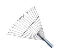 LOVIVER Tête de râteau à main de jardin uniquement, largeur réglable, tête de rechange pour râteau à feuilles pour massifs de fleurs et aiguilles de pin, 16 Dents 42x45cm