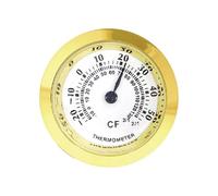 LOVIVER Thermomètre mécanique à Grands Chiffres, Haute précision, Cadran Rond, pour intérieur et extérieur, idéal pour Le Salon et Les placards, Or 27 Mm