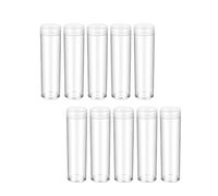 LOVIVER Tubes de rangement pour pièces de monnaie, 10 pièces, bouchon à vis, boîte de rangement robuste, ronde, organisateur de pièces de monnaie pour, 22.25 mm