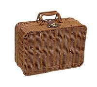 LOVIVER Valise en Osier rétro Panier de Rangement en Osier tissé Mallette de Rangement tissée en rotin Vintage Organisateur cosmétique pour, XL