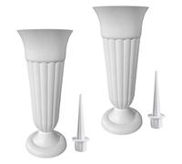 LOVIVER Vase Funéraire Détachable Vase Commémoratif pour Arrangement de Fleurs de Pelouse Graveside, Blanche