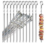 LOVLEX Lot de 30 brochettes de barbecue en acier inoxydable de 30 cm - Brochettes à brochettes pour viande et légumes sur le barbecue à chachlyk