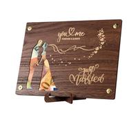 LOVLEY Carte Félicitations Mariage en Bois | Cadeau Mariage Personnalisé | Carte de Vœux avec Dessin Original et Enveloppe | Idéale pour Couple ou Anniversaire | Décoration Unique Maison (Toi et moi)