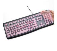 Lovly Housse de clavier en silicone pour clavier Logitech K120 et MK120 ergonomique filaire USB de bureau, Logitech K120 et MK120 Disposition américaine (ne convient pas aux autres modèles)