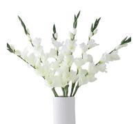 Lovmeety Lot de 6 fleurs de glaïeul artificielles en soie avec tiges pour mariage, maison, fête, bureau, arrangement floral, décoration de centre de table