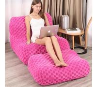 LOVMOC Pouf poire avec repose-pieds, canapé de lecture confortable pour adultes, canapé de sol moderne pour salon, chambre à coucher, rose