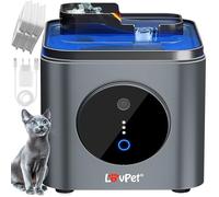 LOVPET Fontaine à eau pour chat - Réservoir d'eau de 3,5 l et 3 filtres - Distributeur d'eau automatique - Fontaine à eau pour chat avec capteur de mouvement - Fontaine à eau - Double système de