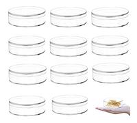 LOVPLAY Lot de 12 petites boîtes rondes en acrylique transparent avec couvercle pour bonbons, pilules et bijoux 8,1 x 3,1 cm