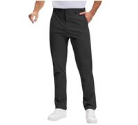 Lovraj Pantalon de sport pour homme - Long - Stretch - Séchage rapide - Respirant - Décontracté - Couleur unie - Pantalon de survêtement léger - Pantalon d'extérieur, Noir , XXL