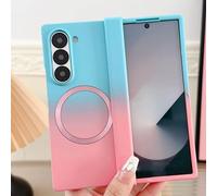 Lovreko Candy Color Gradient Magnetic Case for Samsung Z Fold, Folding Candy Color Gradient Magnetic Phone Case for Samsung Z Fold 7/6/5/4/3 (for Z Fold6,Blue Pink)