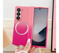 Lovreko Candy Color Gradient Magnetic Case for Samsung Z Fold, Folding Candy Color Gradient Magnetic Phone Case for Samsung Z Fold 7/6/5/4/3 (for Z Fold7,Pink Red)