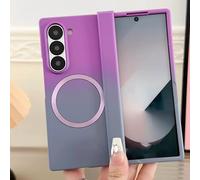Lovreko Candy Color Gradient Magnetic Case for Samsung Z Fold, Folding Candy Color Gradient Magnetic Phone Case for Samsung Z Fold 7/6/5/4/3 (for Z Fold3,Purple Gray)