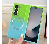 Lovreko Candy Color Gradient Magnetic Case for Samsung Z Fold, Folding Candy Color Gradient Magnetic Phone Case for Samsung Z Fold 7/6/5/4/3 (for Z Fold3,Green Blue)