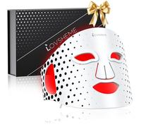Lovsheme Masque de luminothérapie rouge pour le visage : 3 modes d'éclairage, confort ultra doux, longueur d'onde précise, masque professionnel à LED pour le rajeunissement de la peau