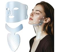 Lovsheme Thérapie à la lumière rouge pour le visage, masque facial à LED sans fil, design portable et confortable, 3 modes d'éclairage, 360 perles lumineuses haute densité