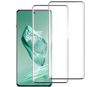 LOVSME Lot de 2 films protecteurs d'écran en verre trempé pour OnePlus 12 5G, dureté 9H, support d'empreintes digitales, incurvé 3D, anti-rayures et sans bulles