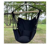 LOVSSU 1pc Leisure Fabric Hammock Chair Outdoor Swing Dormitory Anti Rollover with Storage Bag(Black130x100cm)