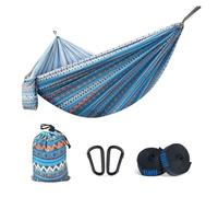 LOVSSU 1pcs Outdoor Super Light Camping Hammock Travel Leisure Portable 260x140cm Parachute Cloth Anti-Rollover Hammocks Swing(Blue)