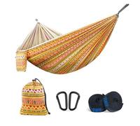 LOVSSU 1pcs Outdoor Super Light Camping Hammock Travel Leisure Portable 260x140cm Parachute Cloth Anti-Rollover Hammocks Swing(Yellow)