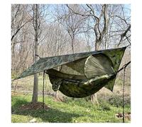 LOVSSU 260x140cm Outdoor Double Camping Hammock with Net and Rain Fly Tarp Lightweight Parachute Hammocks for Travel Hiking(Color-4)