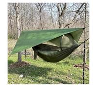 LOVSSU 260x140cm Outdoor Double Camping Hammock with Net and Rain Fly Tarp Lightweight Parachute Hammocks for Travel Hiking(Color-3)