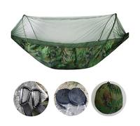 LOVSSU 260x140cm Outdoor Double Camping Hammock with Net and Rain Fly Tarp Lightweight Parachute Hammocks for Travel Hiking(Color-1)