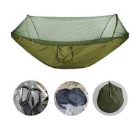 LOVSSU 260x140cm Outdoor Double Camping Hammock with Net and Rain Fly Tarp Lightweight Parachute Hammocks for Travel Hiking(Color-2)