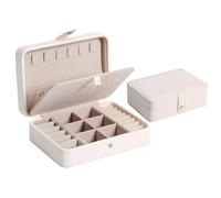 LOVSSU Boîte À Bijoux En Cuir Organisateur De Présentoir Boîtes Et Emballage Bagues Convient For Boucles D'oreilles(White)