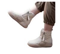 LOVSSU Bottes de neige d'hiver avec chaîne latérale à fond épais, bottes chaudes et confortables for femmes(White,39)